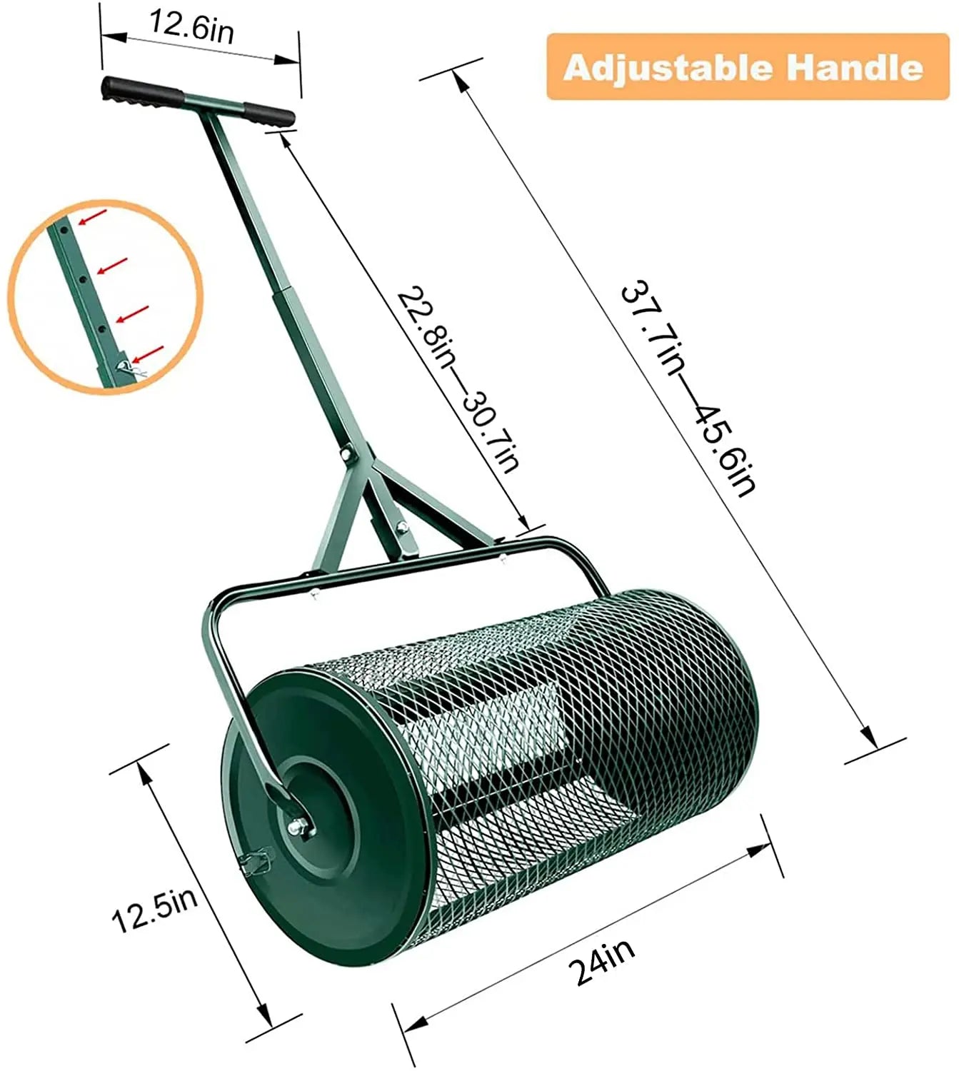 T Shape Handle Compost Peat Moss Metal Mesh Manure Spreader