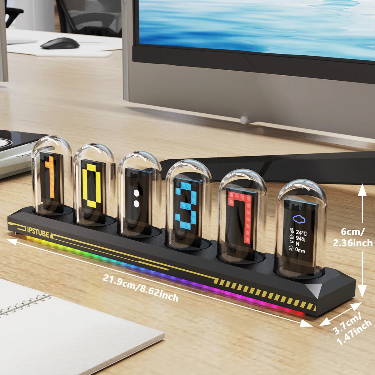 Aiopp Night Light Nixie Tube Clock Kit With App Calibration