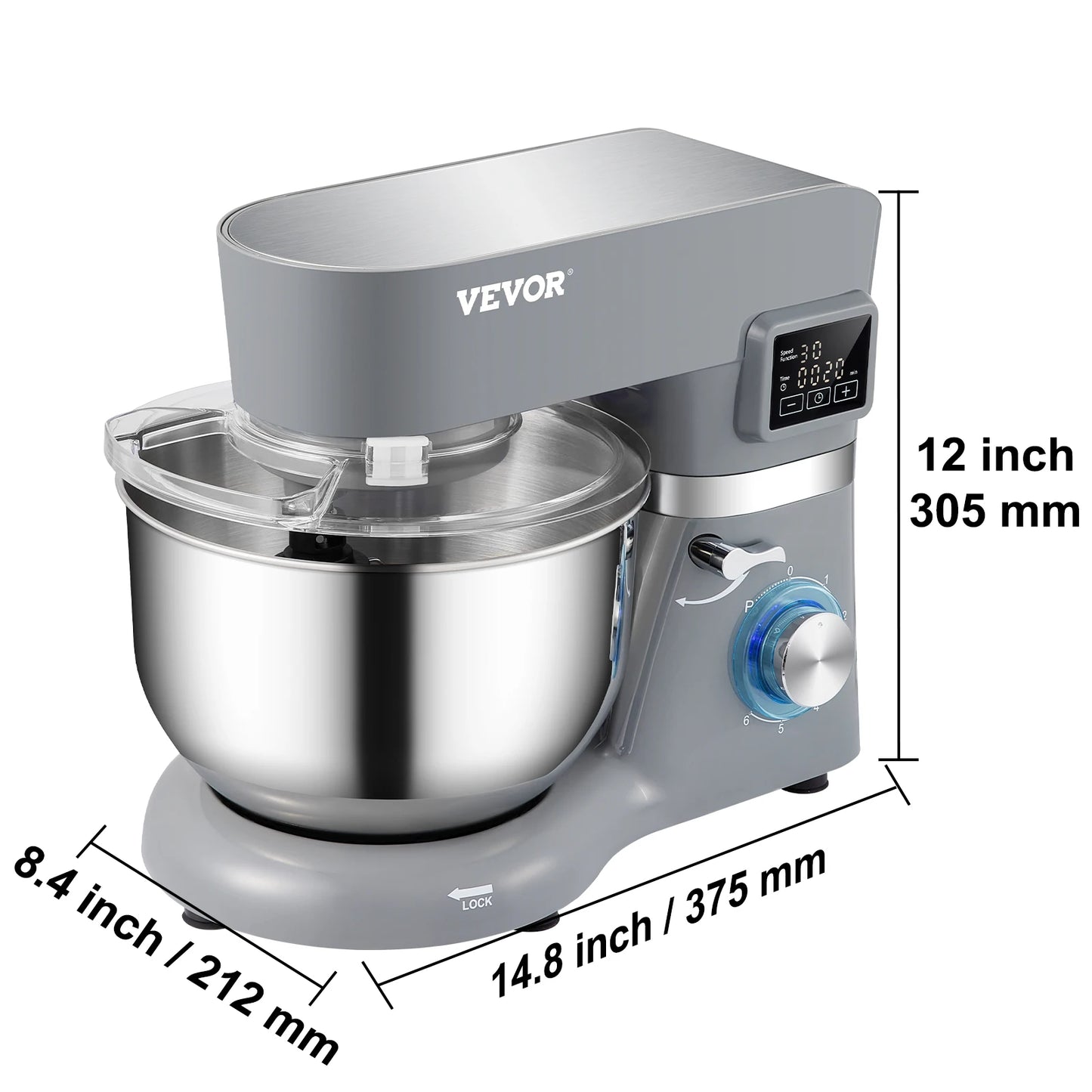 VEVOR Stand Mixer Electric Dough Mixer With LCD Screen