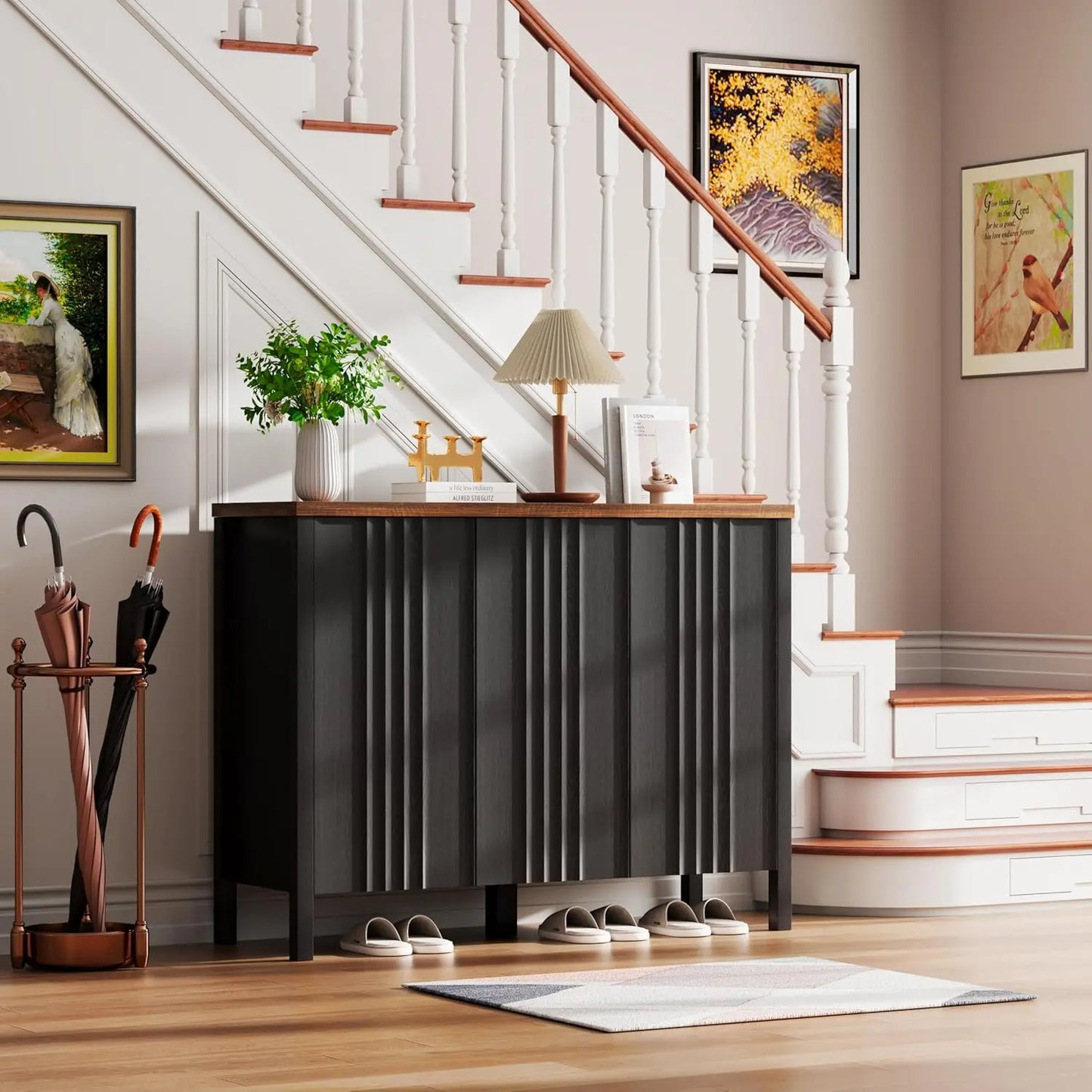 XIAOLANG Shoe Cabinet With 3 Doors And Hidden Storage Entryway