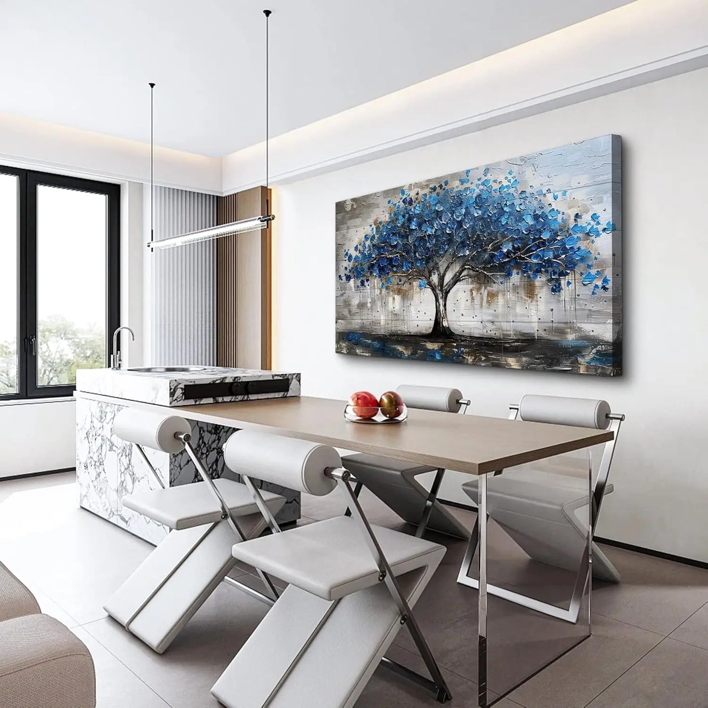 Framed Canvas Wall Art Tree Panorama Landscape For Living Room Office Bedroom