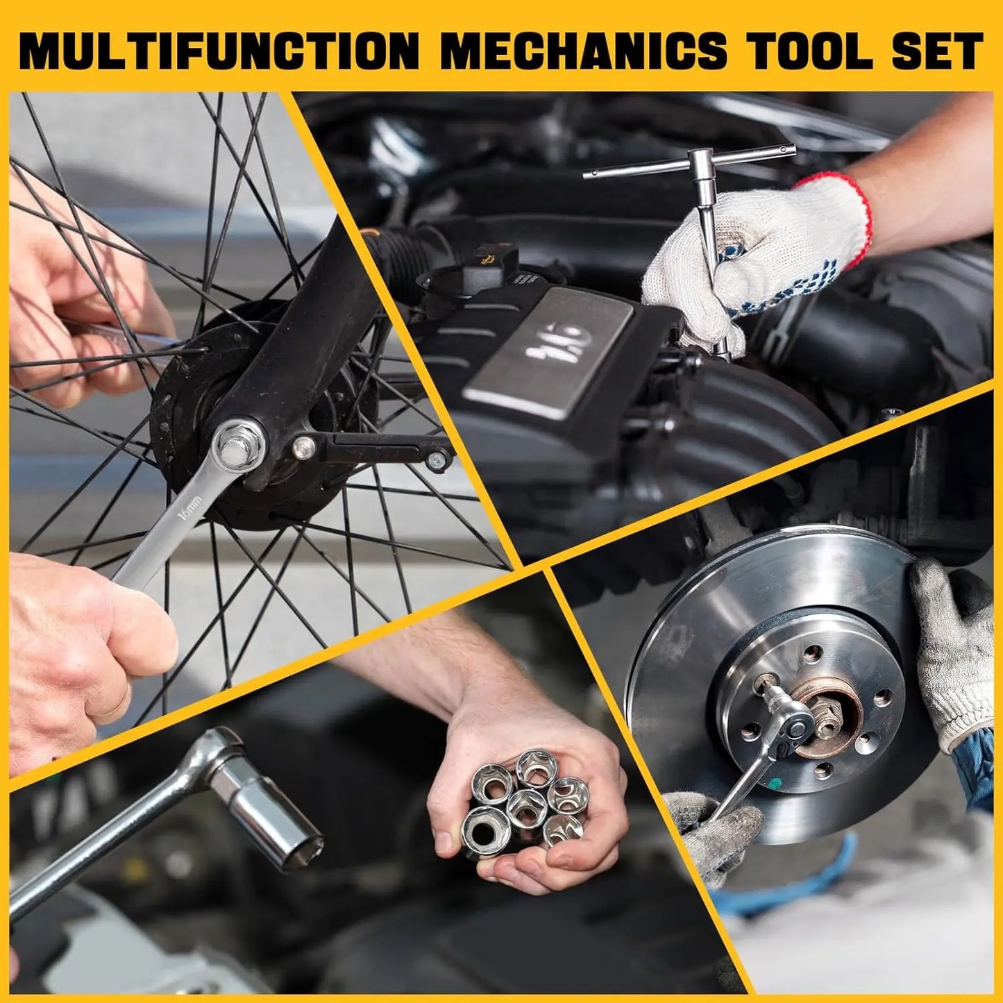 HiMISS Home Auto Repair Tool Kit With Storage Case