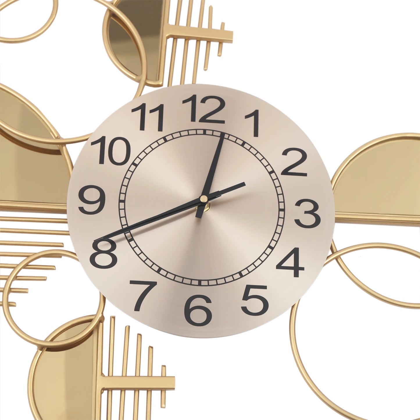 Creative Modern Metal Wall Clock Battery Operated Silent Decorative