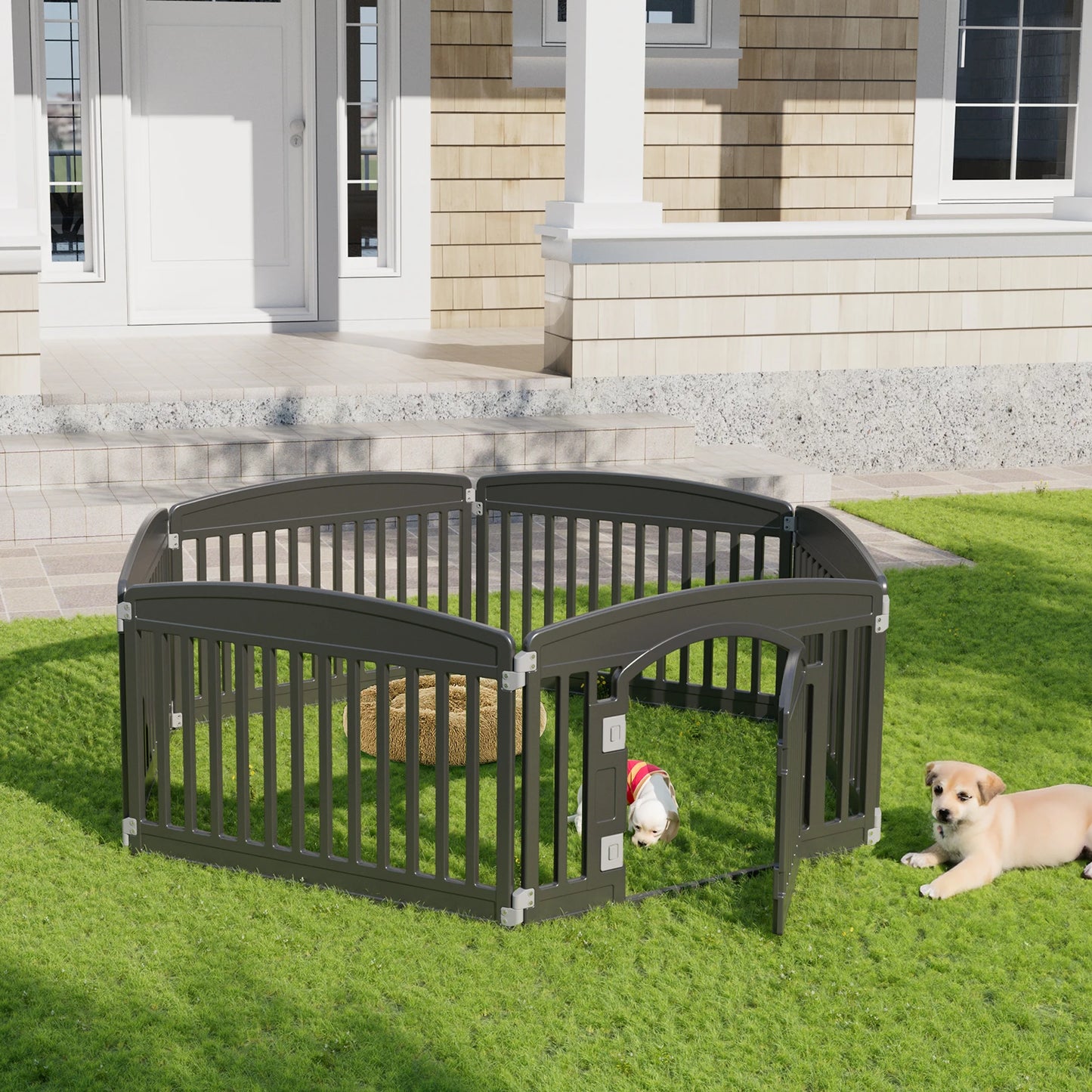 JHK Plastic Dog Playpen Durable Portable Pet Fence