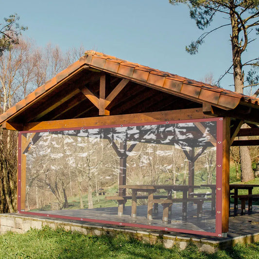 Commercial Waterproof Vinyl Clear Awning Roll Up Patio Enclosure