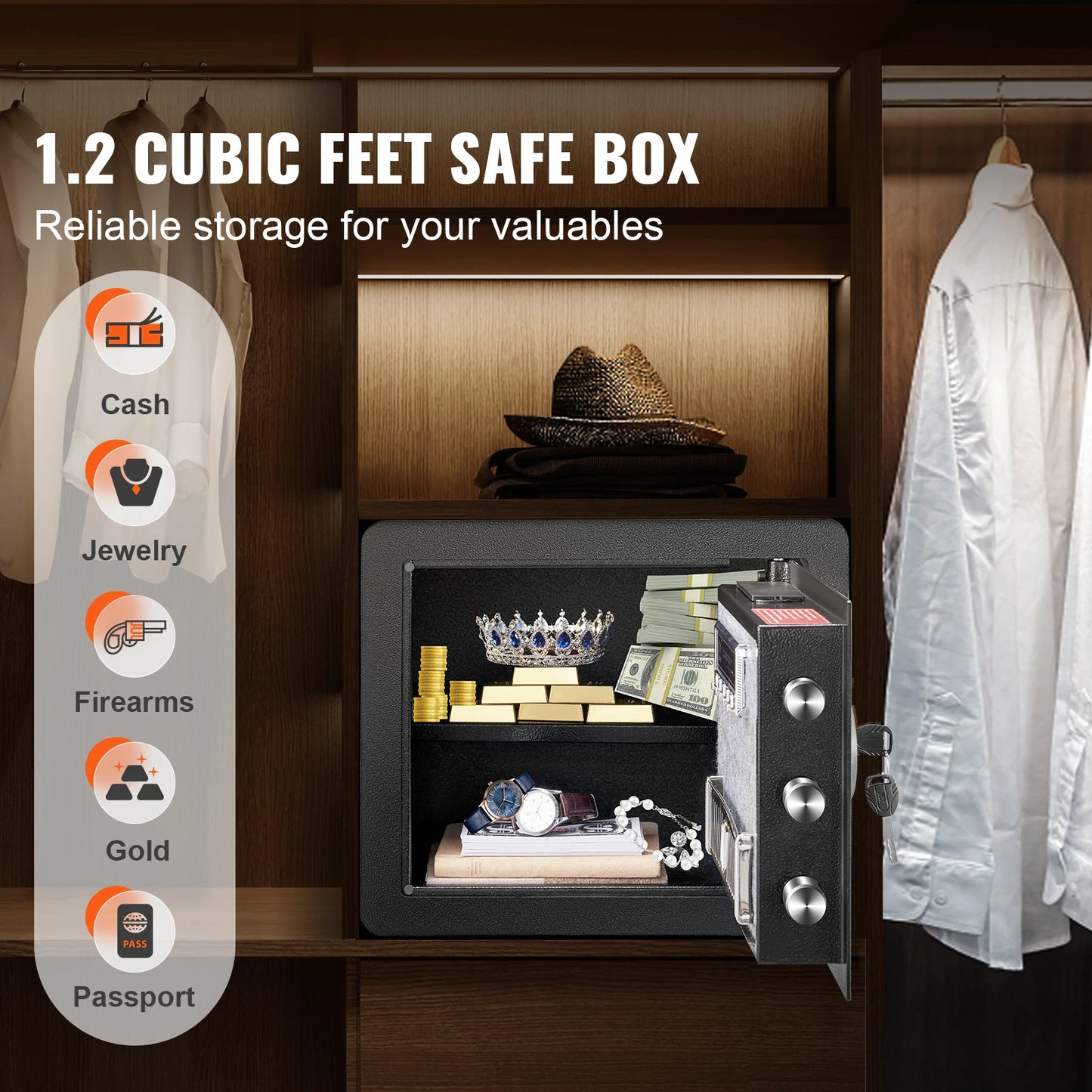 SucceBuy Electronic Safe Box With Digital Access And Override Keys