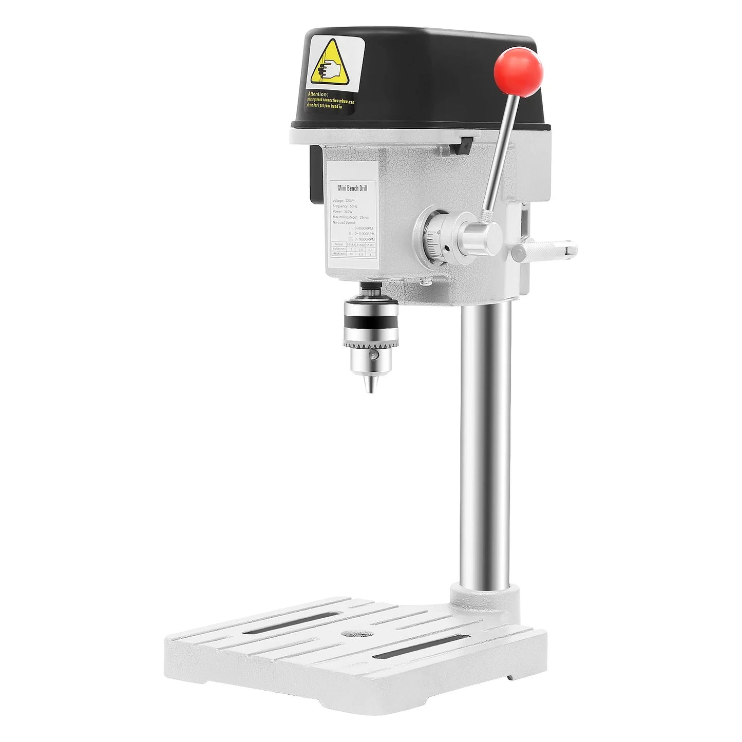 340W Mini Bench Drill Press With 3 Speed Adjustable Corded