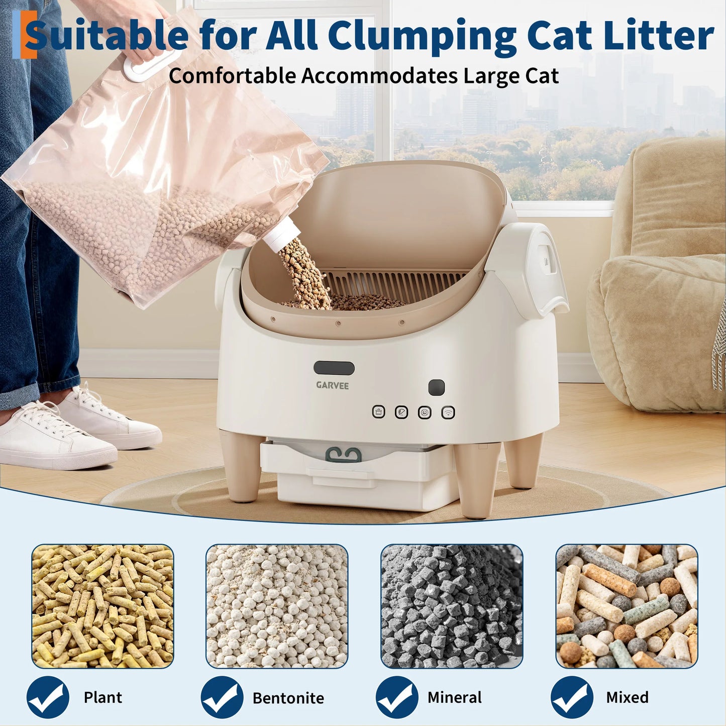 HiMISS Self-Cleaning Smart Litter Box App Controlled Odor-Free