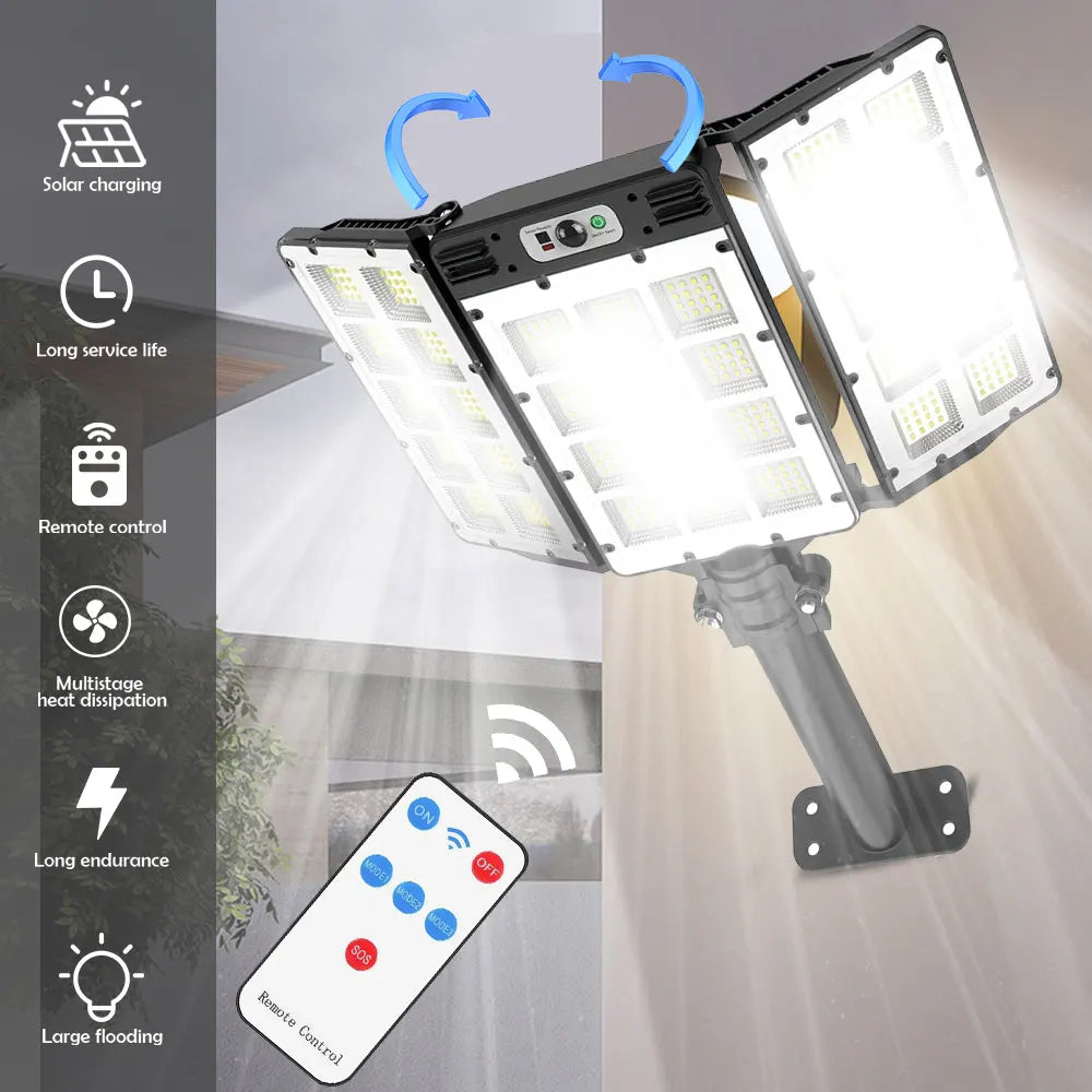 Solar Powered LED Flood Lights Outdoor 800LED Motion Sensor IP66
