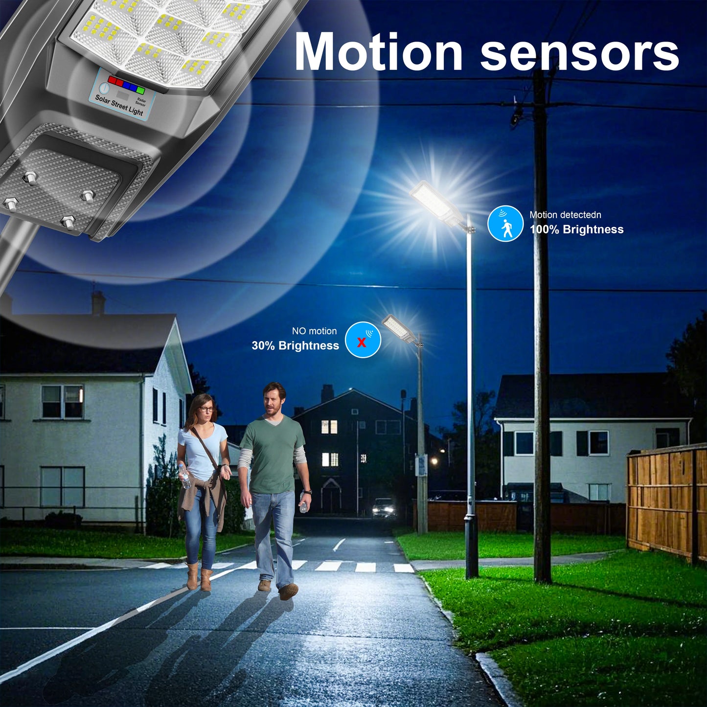 Outdoor Solar Motion Sensor Light With Dusk To Dawn IP65
