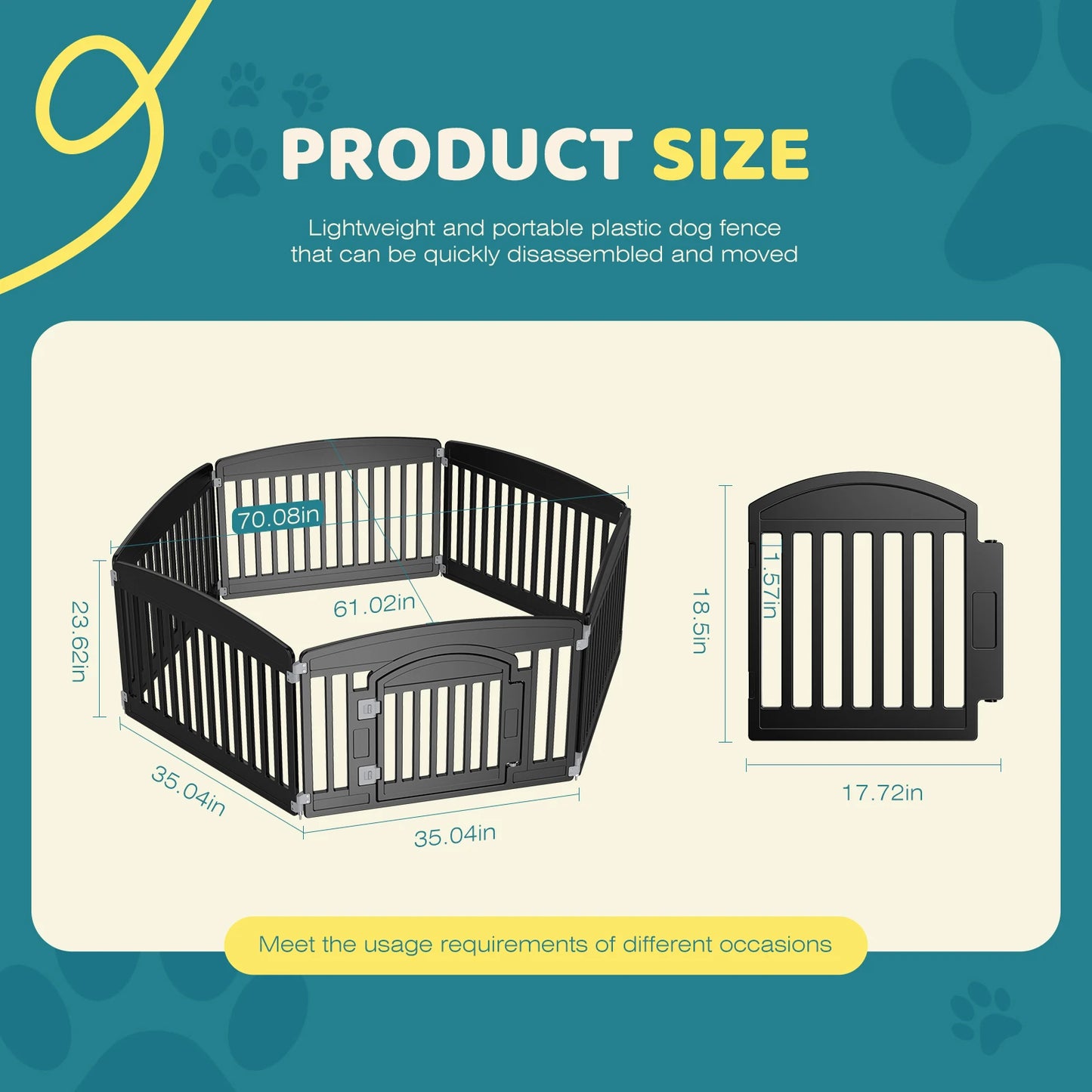 JHK Plastic Dog Playpen Durable Portable Pet Fence