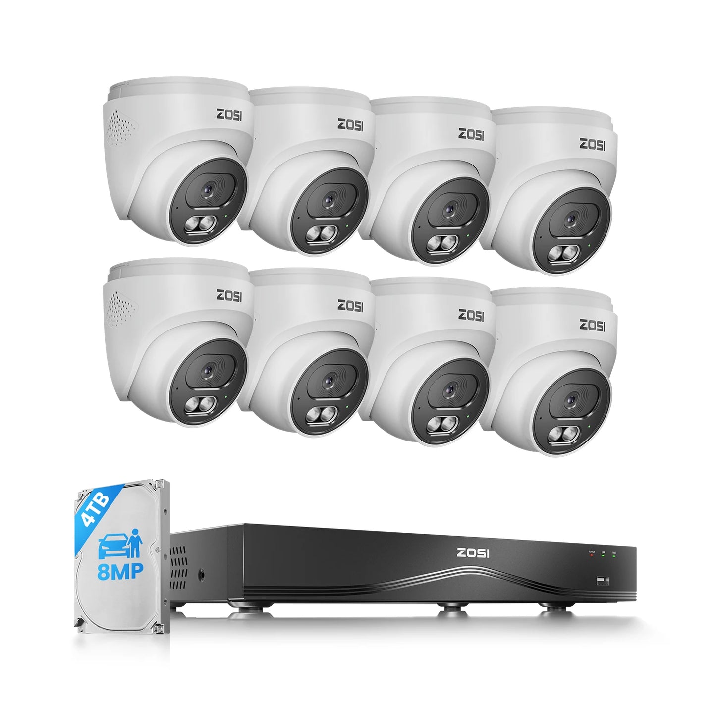 ZOSI 16-Channel 4K PoE CCTV System With NVR 4TB HDD