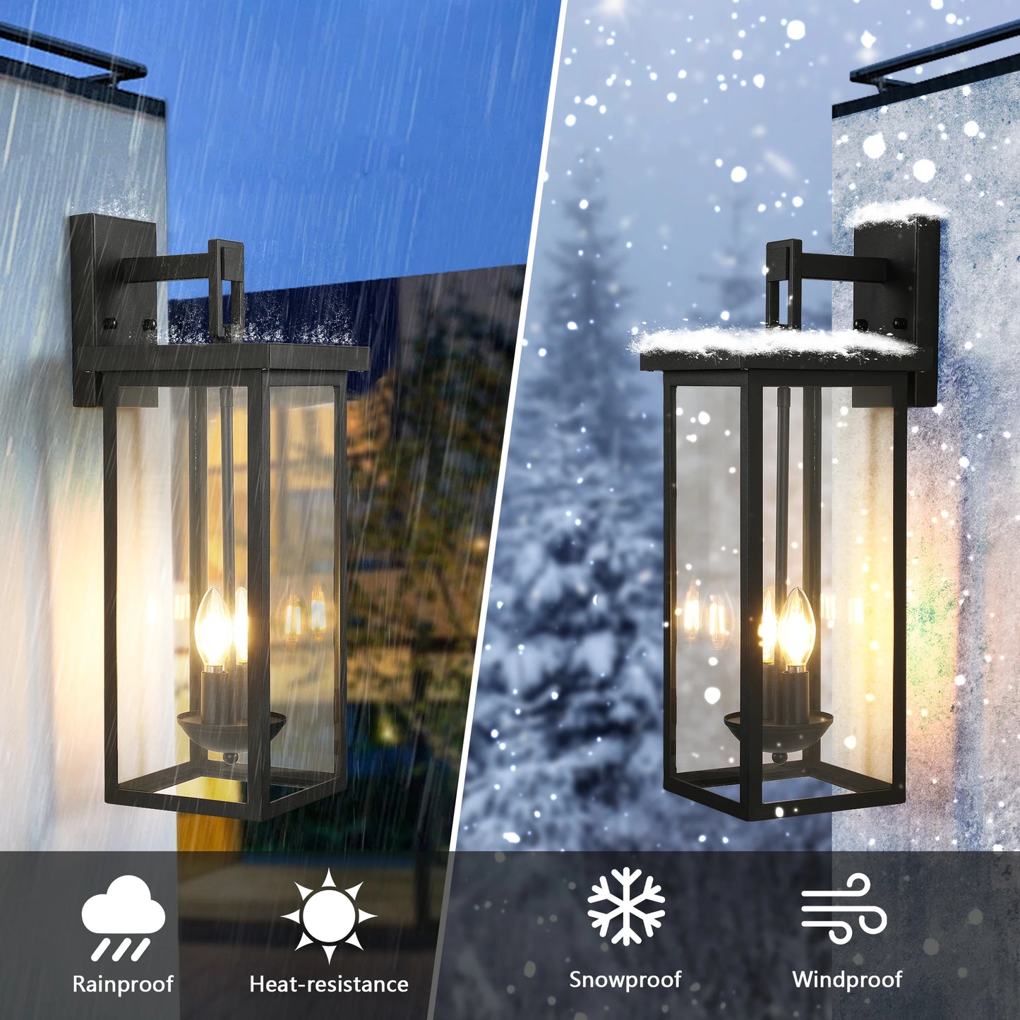 ARLGSITE Outdoor Wall Lantern With Dusk To Dawn Sensor And Clear Glass