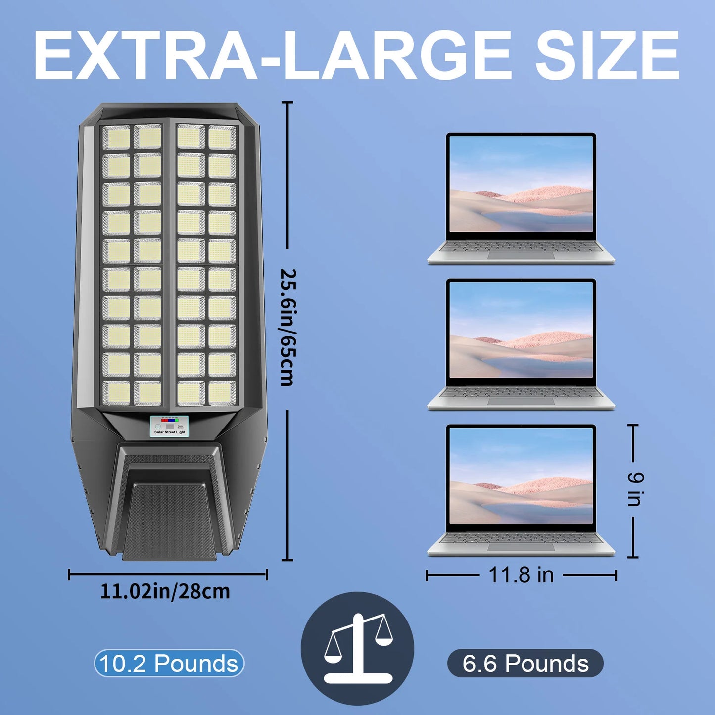 Outdoor Solar Street Lights 8000W Six Pack With Multiple Modes