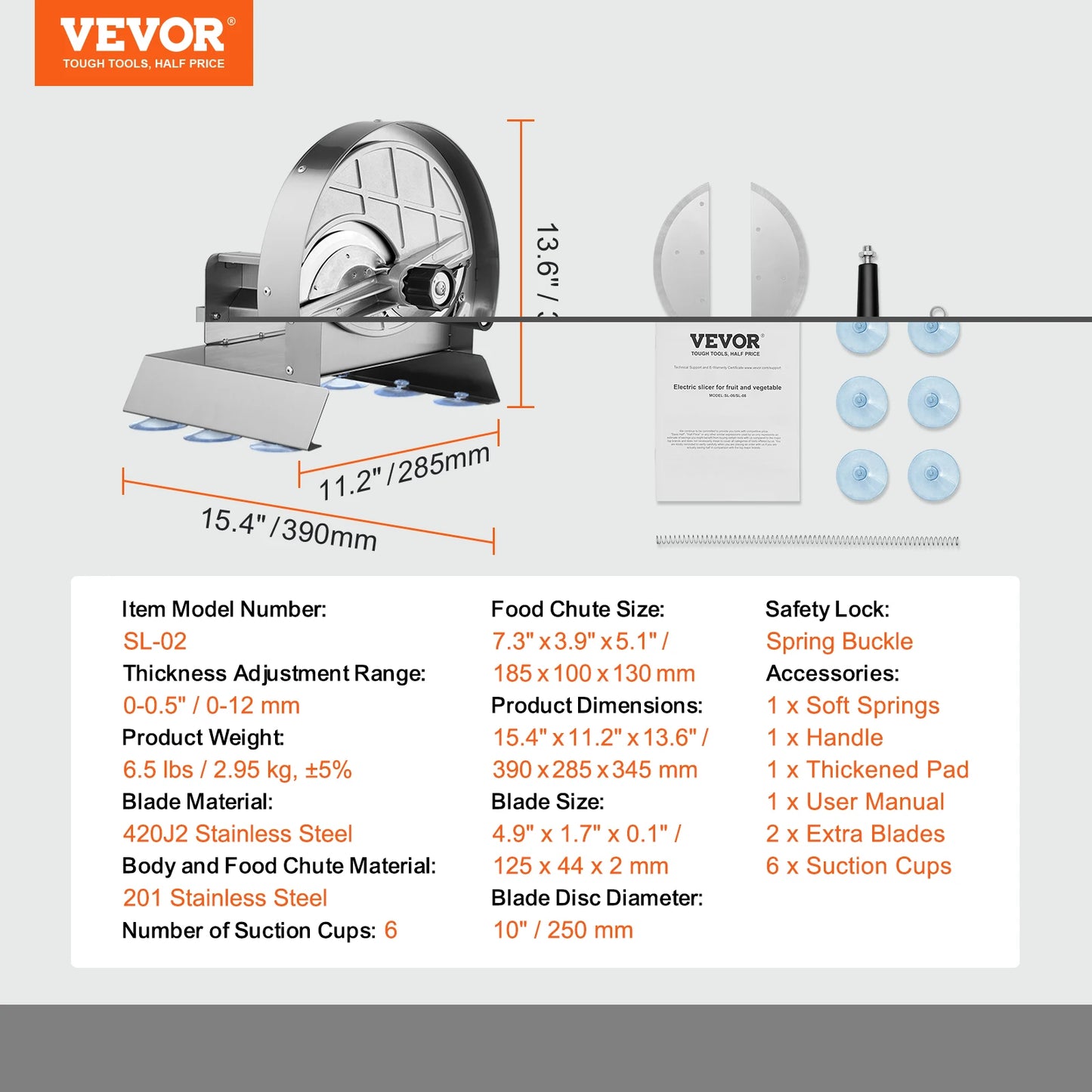 VEVOR Manual Vegetable Fruit Slicer For Commercial Use