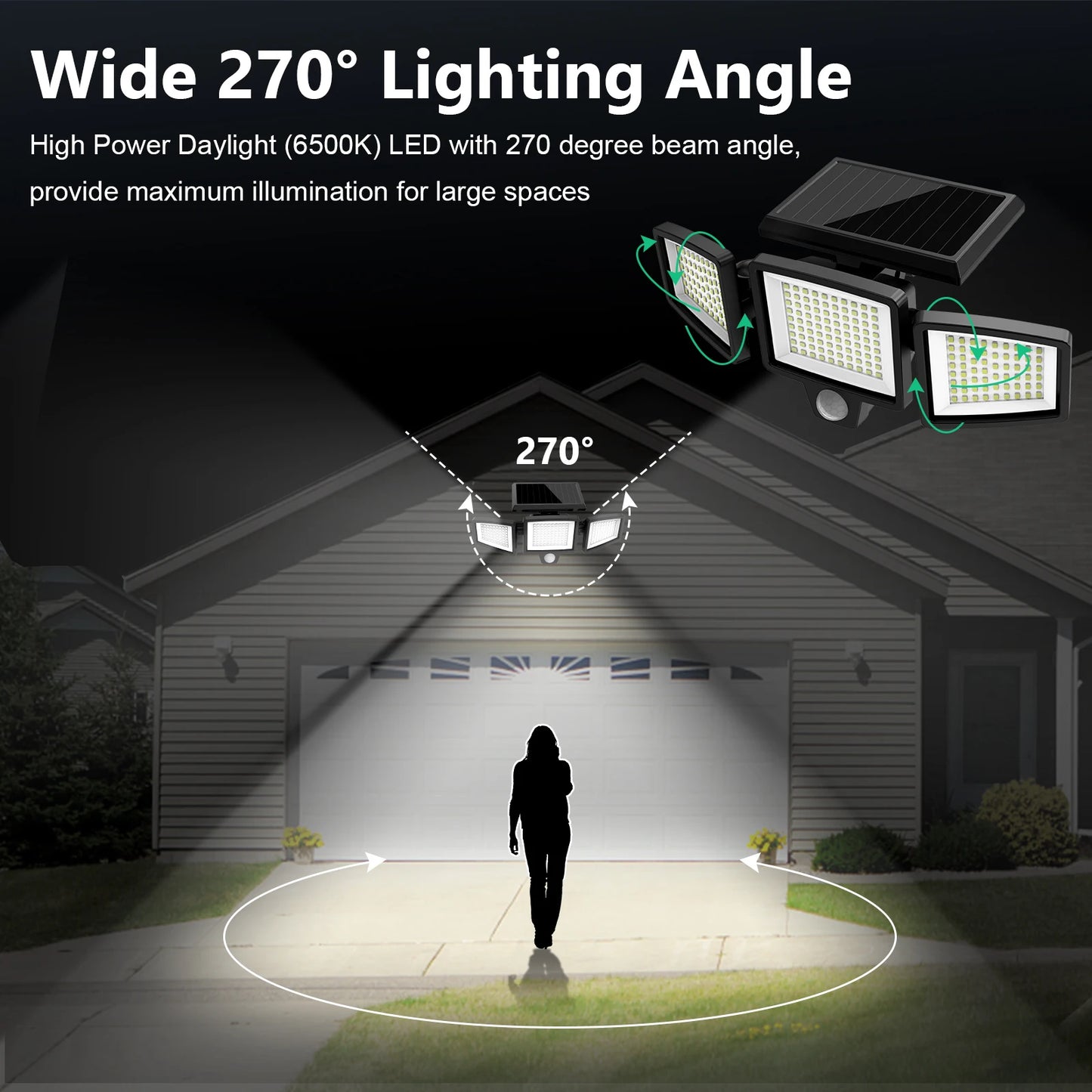 SZRSTH 4 Pack Outdoor Solar Lights With Motion Sensor