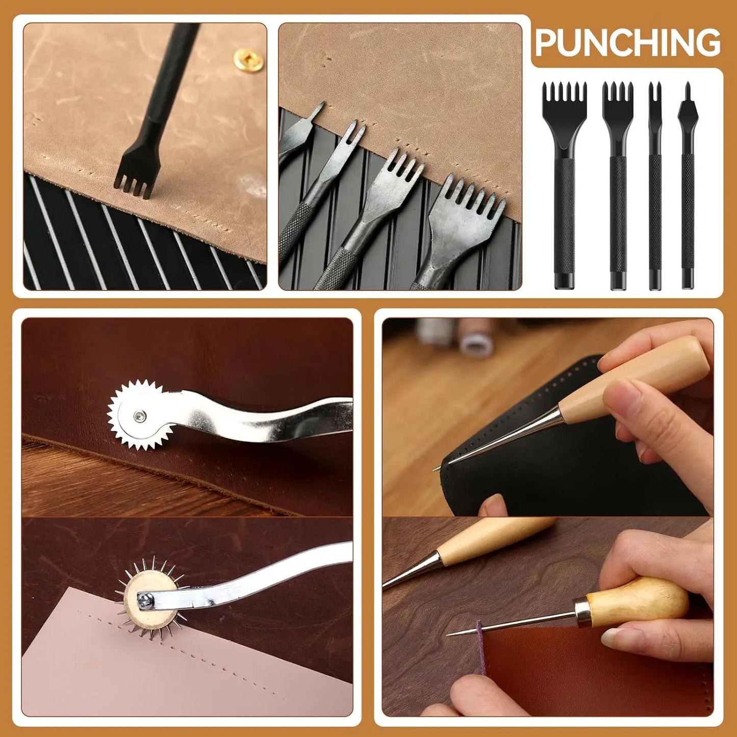 Leather Craft Kit With Storage Bag And Tools For DIY