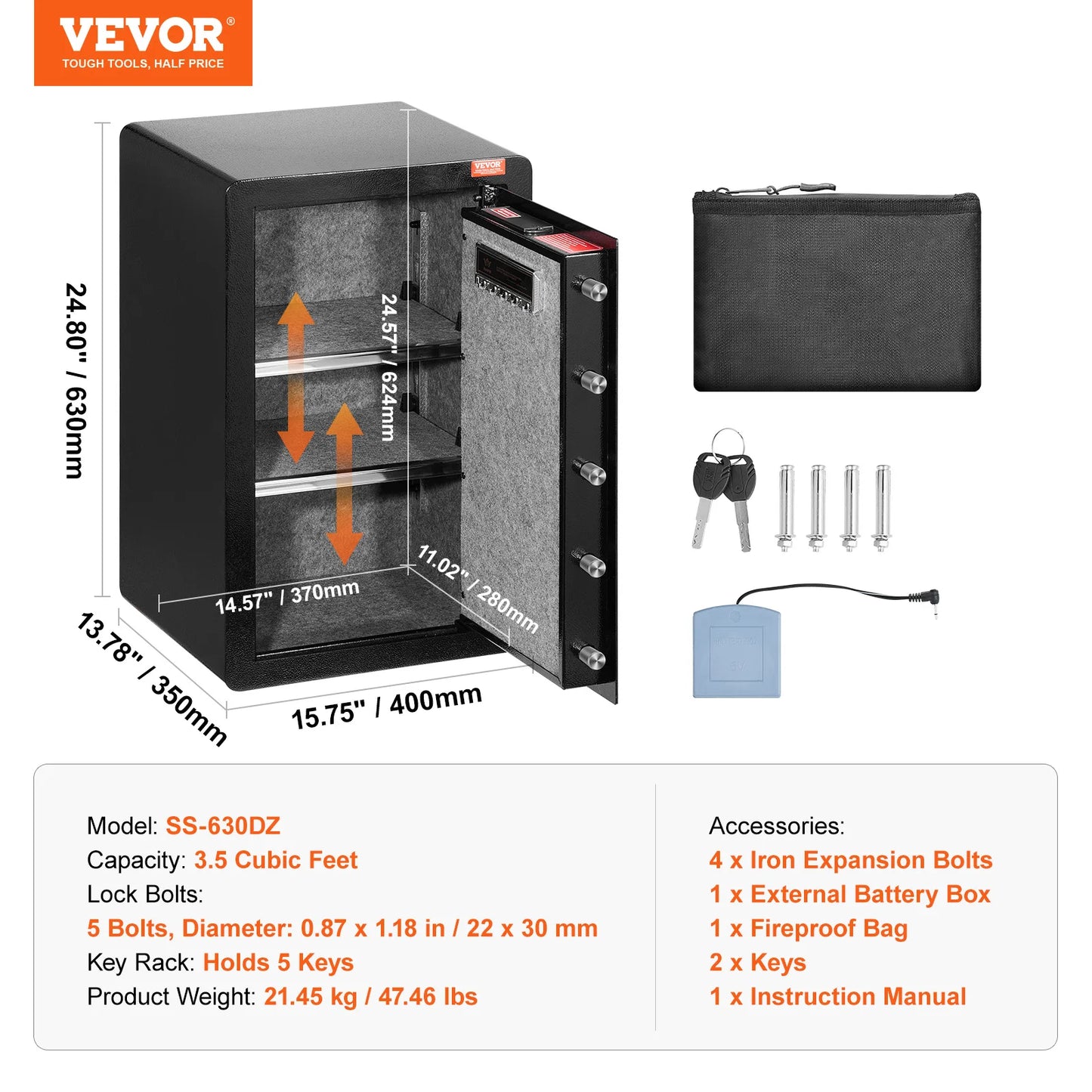 SucceBuy Safe Box With Key Lock Password And Fingerprint