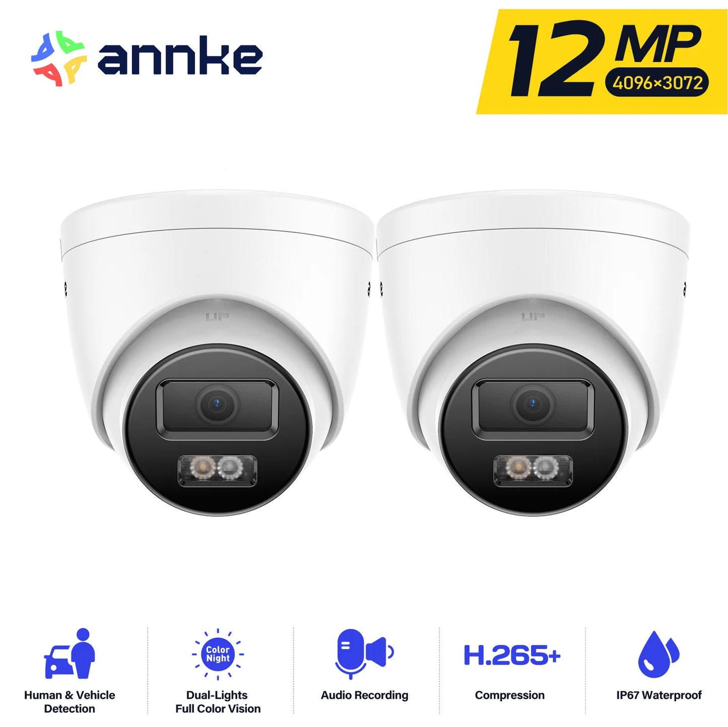 ANNKE 12MP Outdoor Dual-Light PoE Security Camera