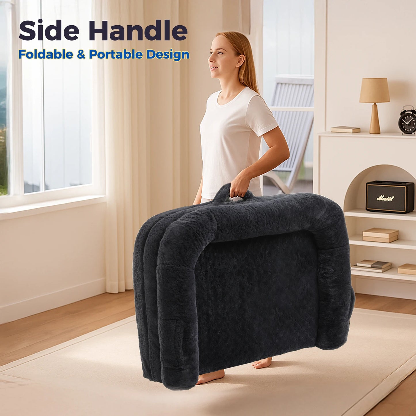 PAWZ Road Foldable Dog Bed Plush With Non Slip Bottom