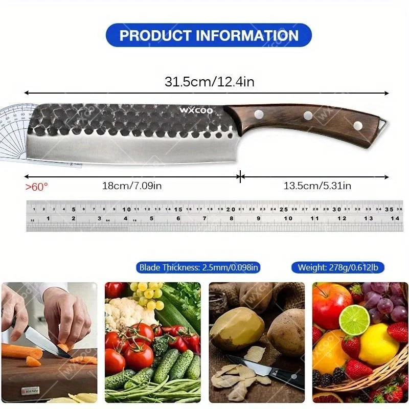 WXCOO Professional Kitchen Knife Set Forged Stainless Steel