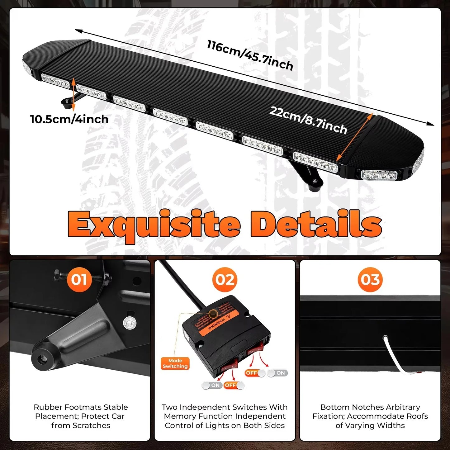 LED Emergency Strobe Light Bar for Rooftop Tow Trucks