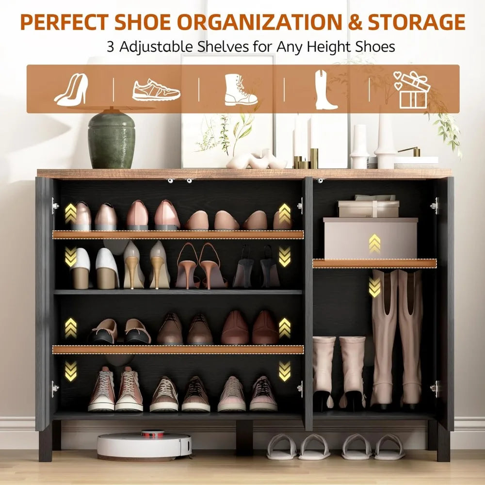 XIAOLANG Shoe Cabinet With 3 Doors And Hidden Storage Entryway
