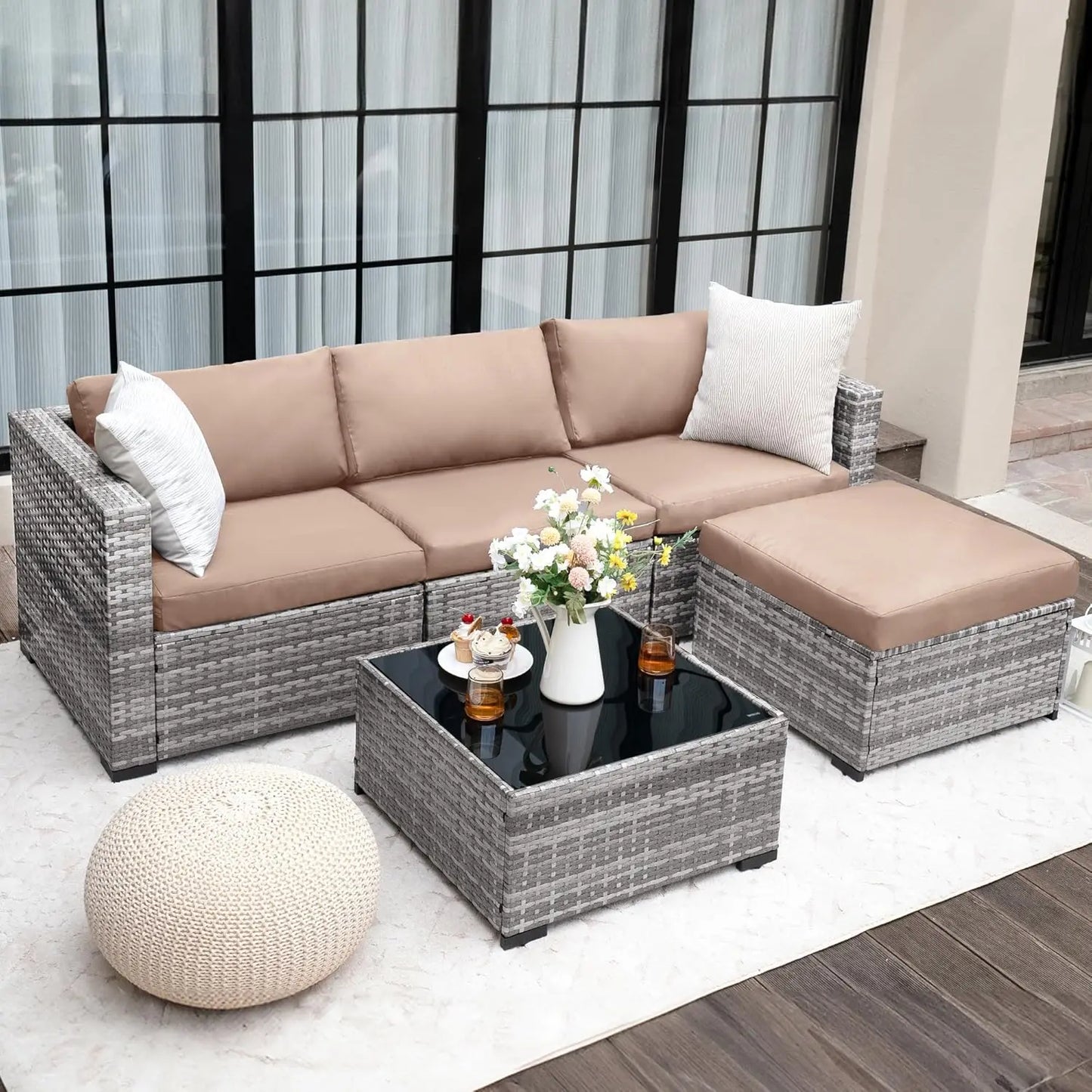 Modular Outdoor Patio Sectional Sofa Set For All Weather