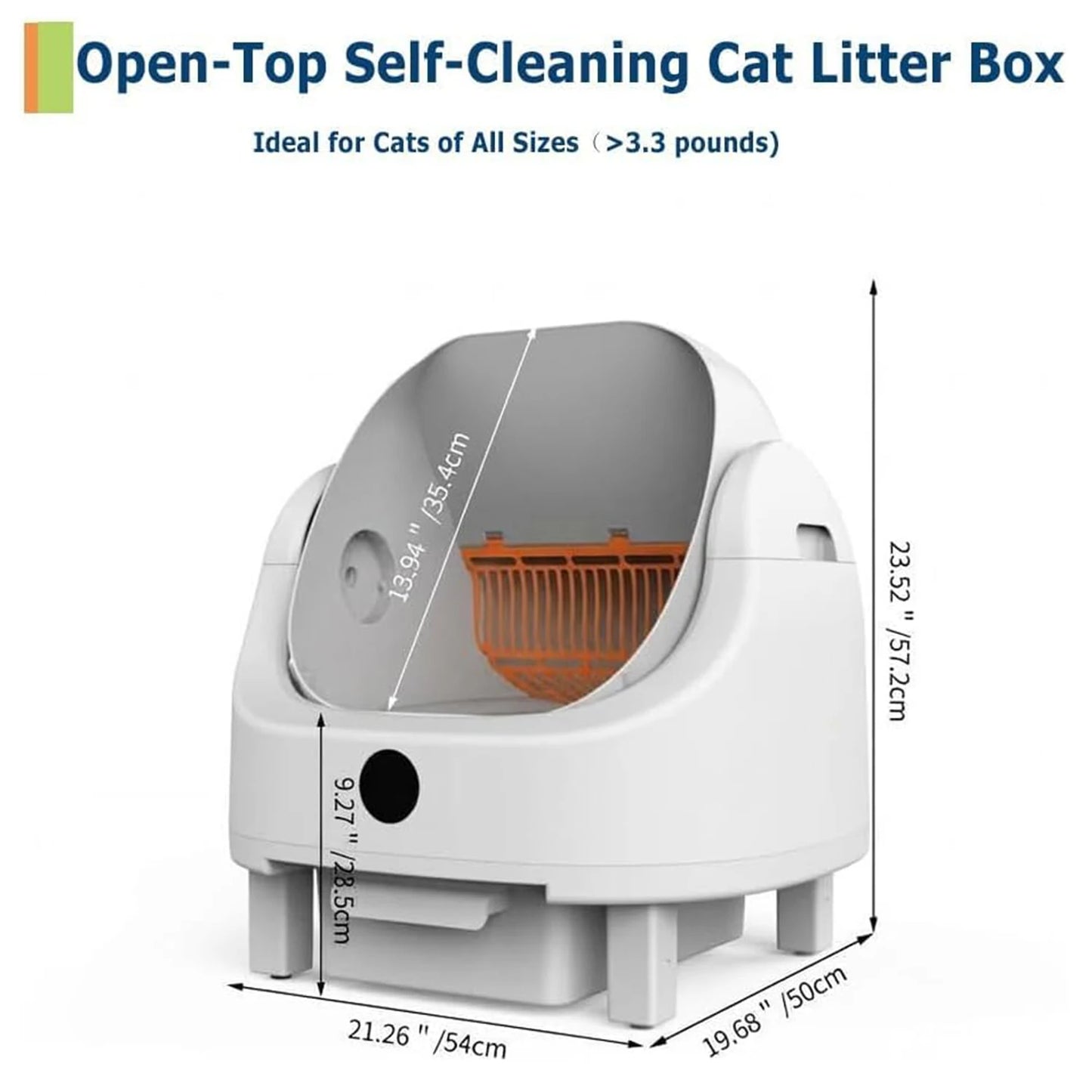 HiMISS Automatic Self-Cleaning Litter Box With Open-Top App Control