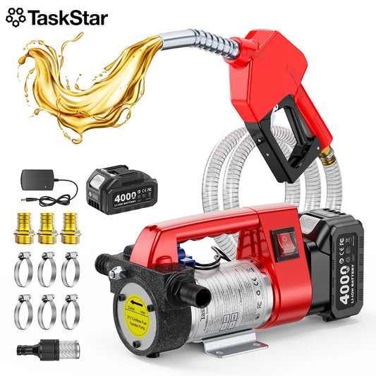 Taskstar Cordless Fuel Transfer Pump 12 GPM With Dual Hoses