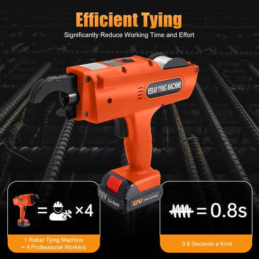 Automatic Handheld Rebar Tying Tool 12V Battery Powered for Construction