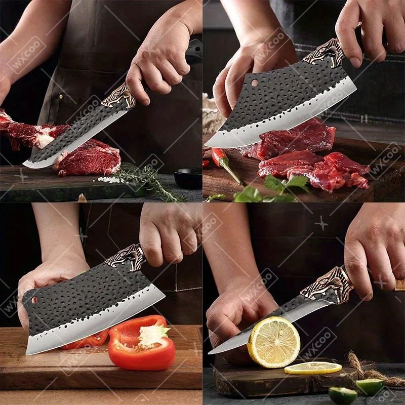 WXCOO Professional Kitchen Knife Set Forged Stainless Steel