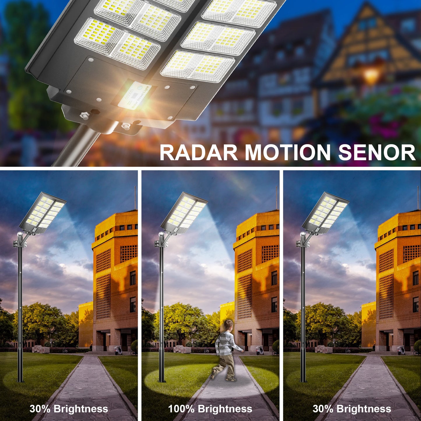 6000W Waterproof Solar Street Lights With Motion Sensor IP65