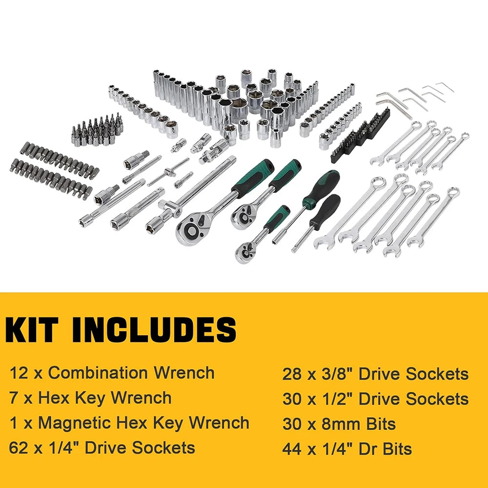 HiMISS Home Auto Repair Tool Kit With Storage Case