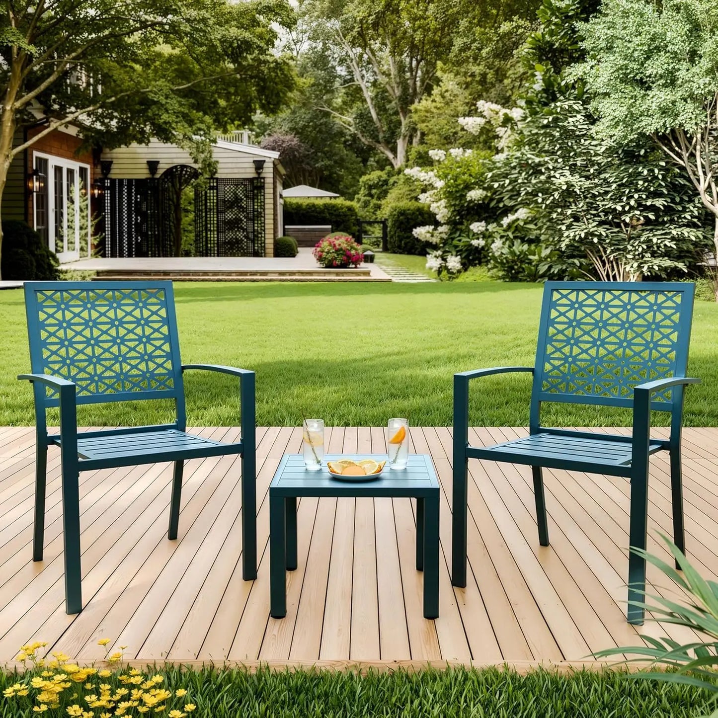 TWISTER.CK Patio Bistro Set Outdoor Table and Chairs