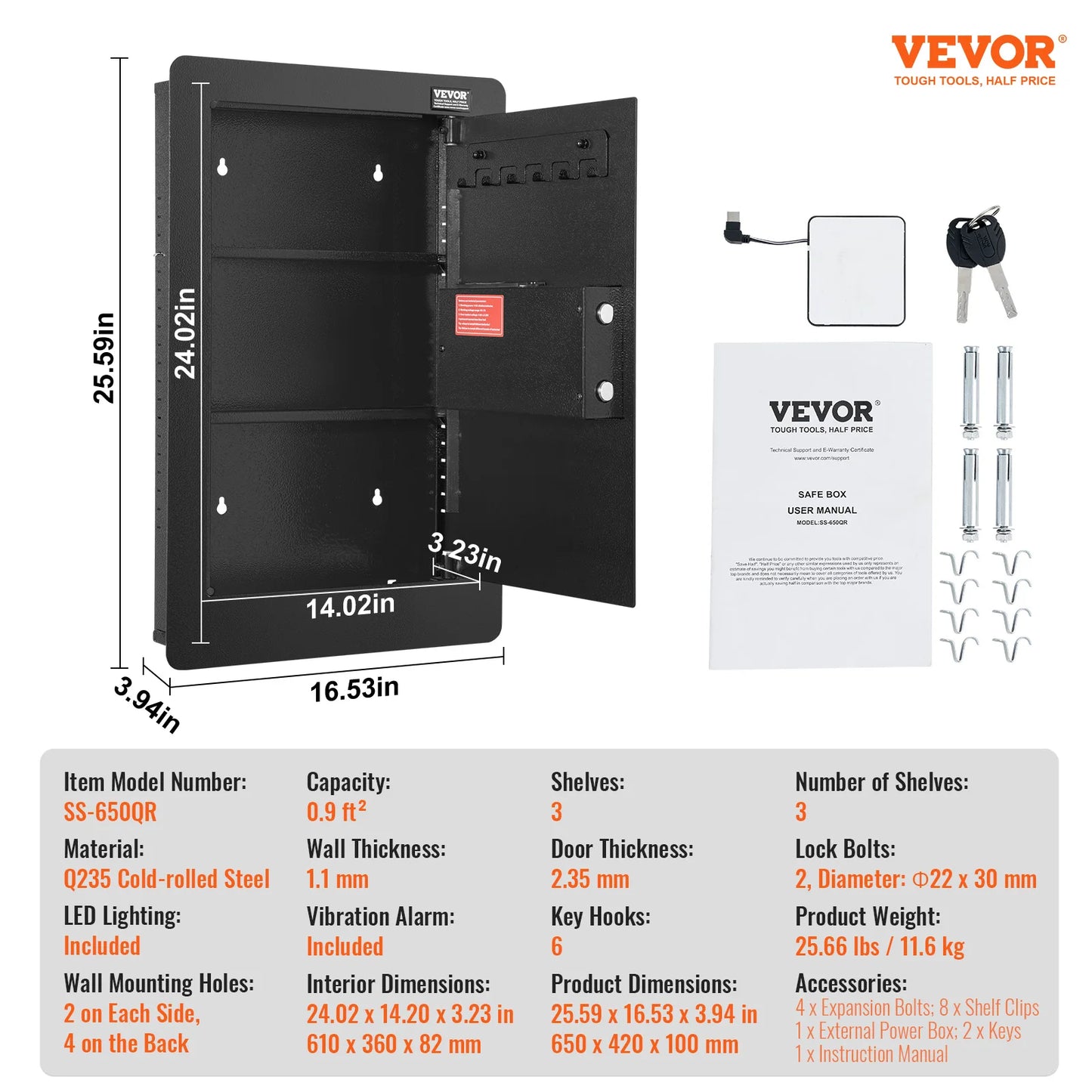 SucceBuy Wall Safe With Keypad Hidden In Wall