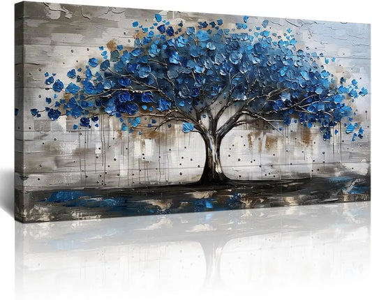 Framed Canvas Wall Art Tree Panorama Landscape For Living Room Office Bedroom