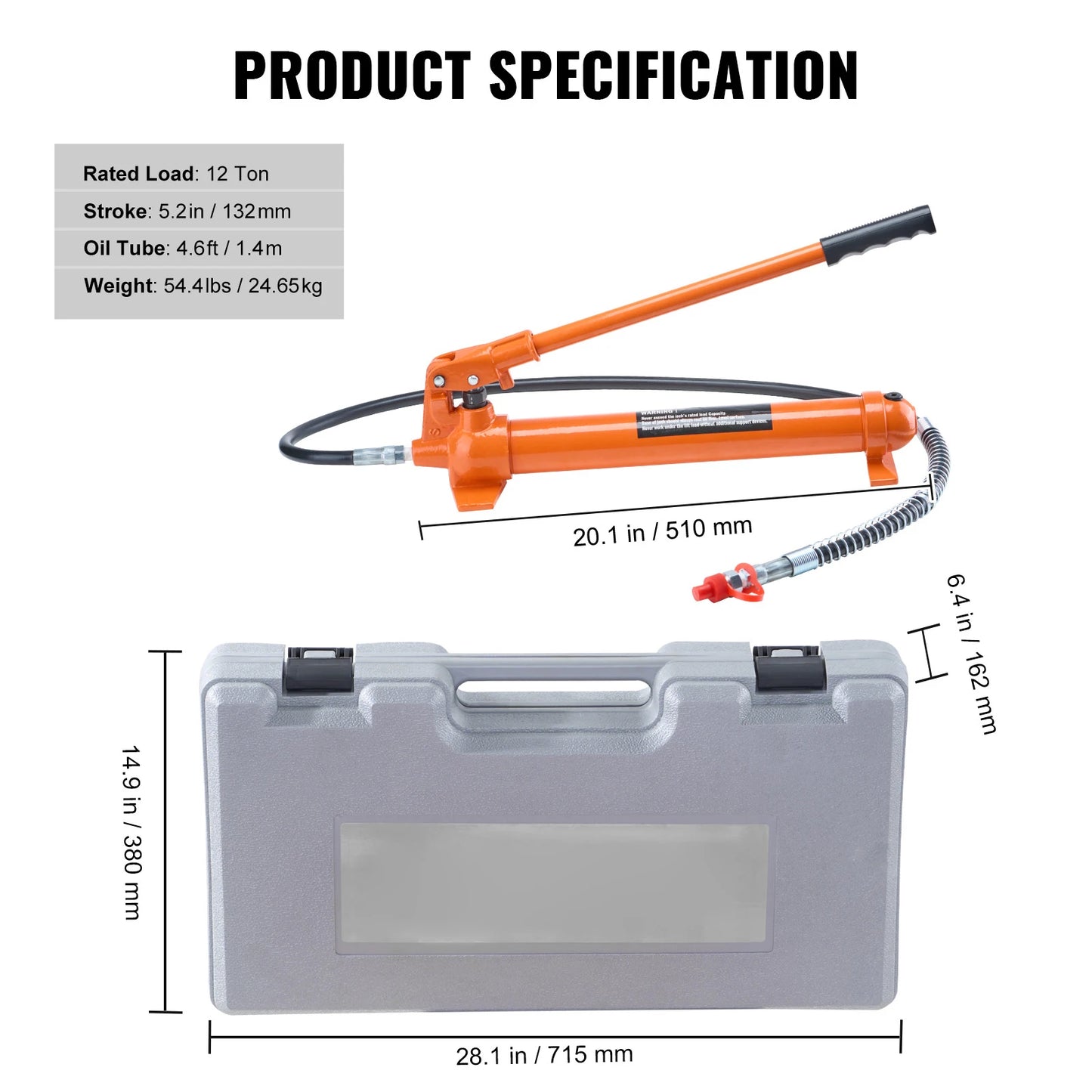 SucceBuy Porta Power Kit 10/12 Ton Hydraulic Jack Set