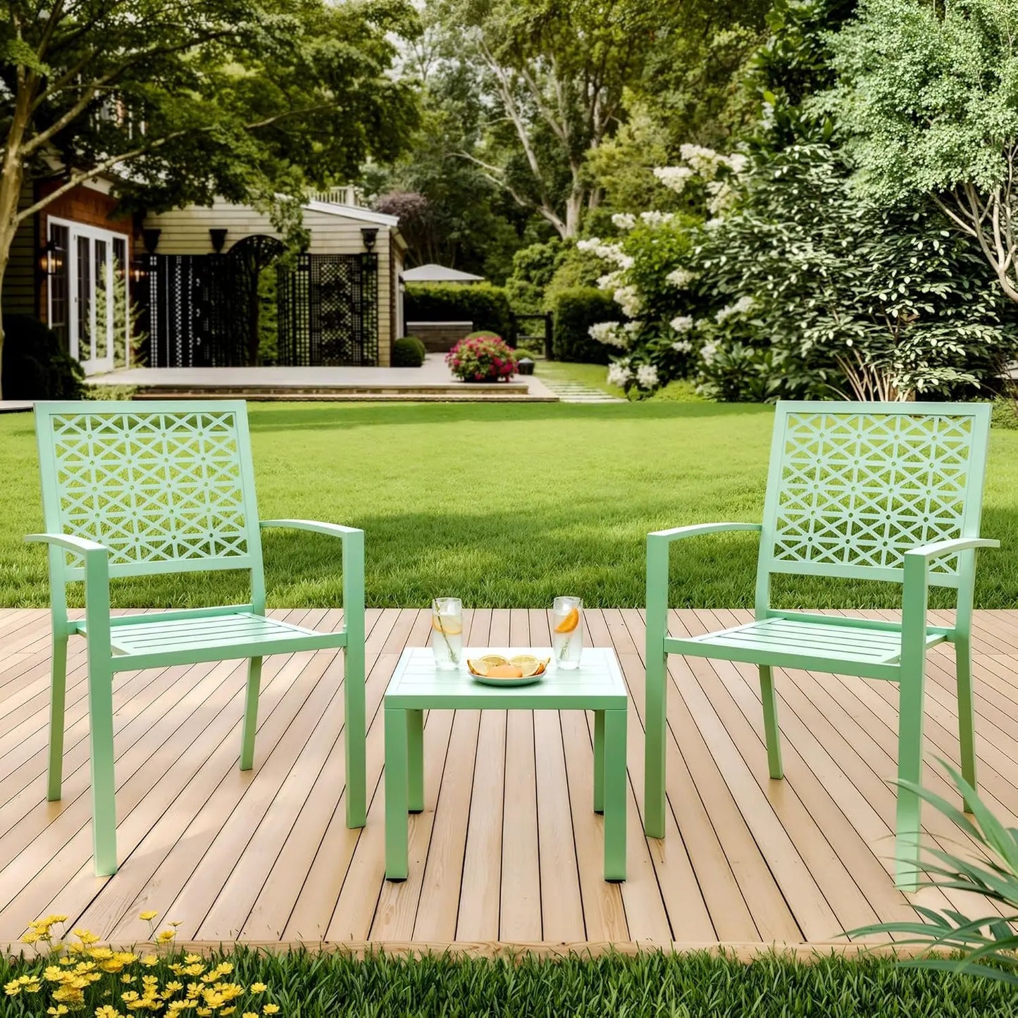 TWISTER.CK Patio Bistro Set Outdoor Table and Chairs