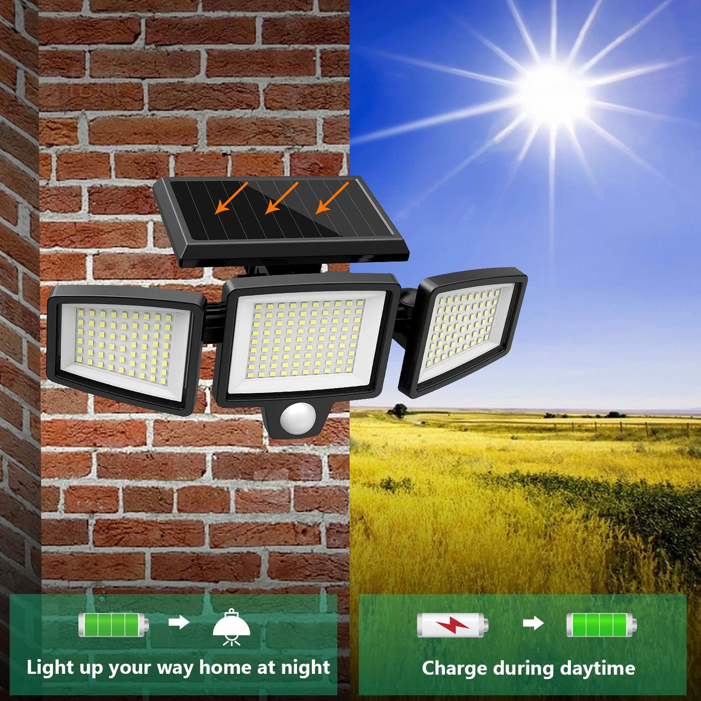 SZRSTH 4 Pack Outdoor Solar Lights With Motion Sensor