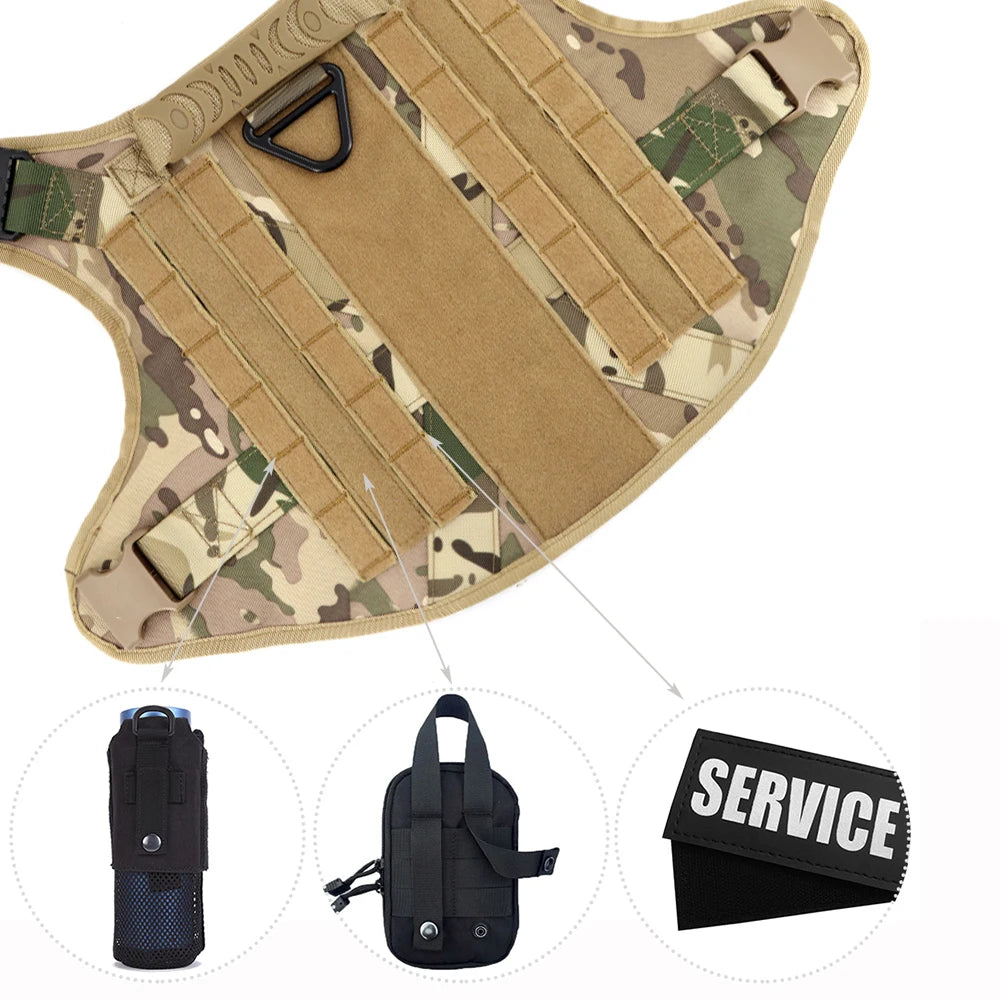 PETRAVEL Tactical Dog Harness Leash Set For Malinois And Large Dogs No Pull
