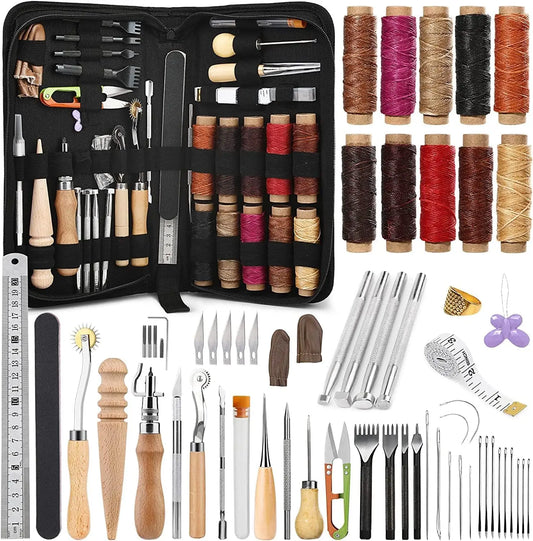 Leather Craft Kit With Storage Bag And Tools For DIY