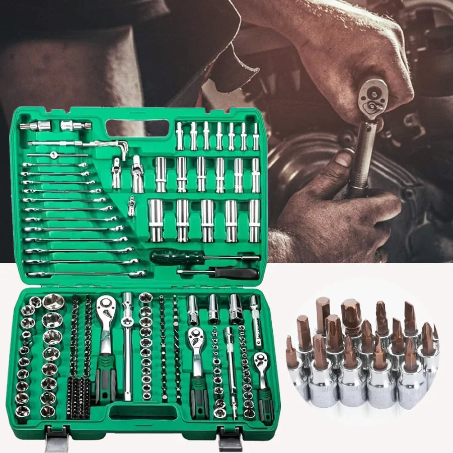 216 Piece Multifunctional Car Repair Tool Set With Plastic Storage Box