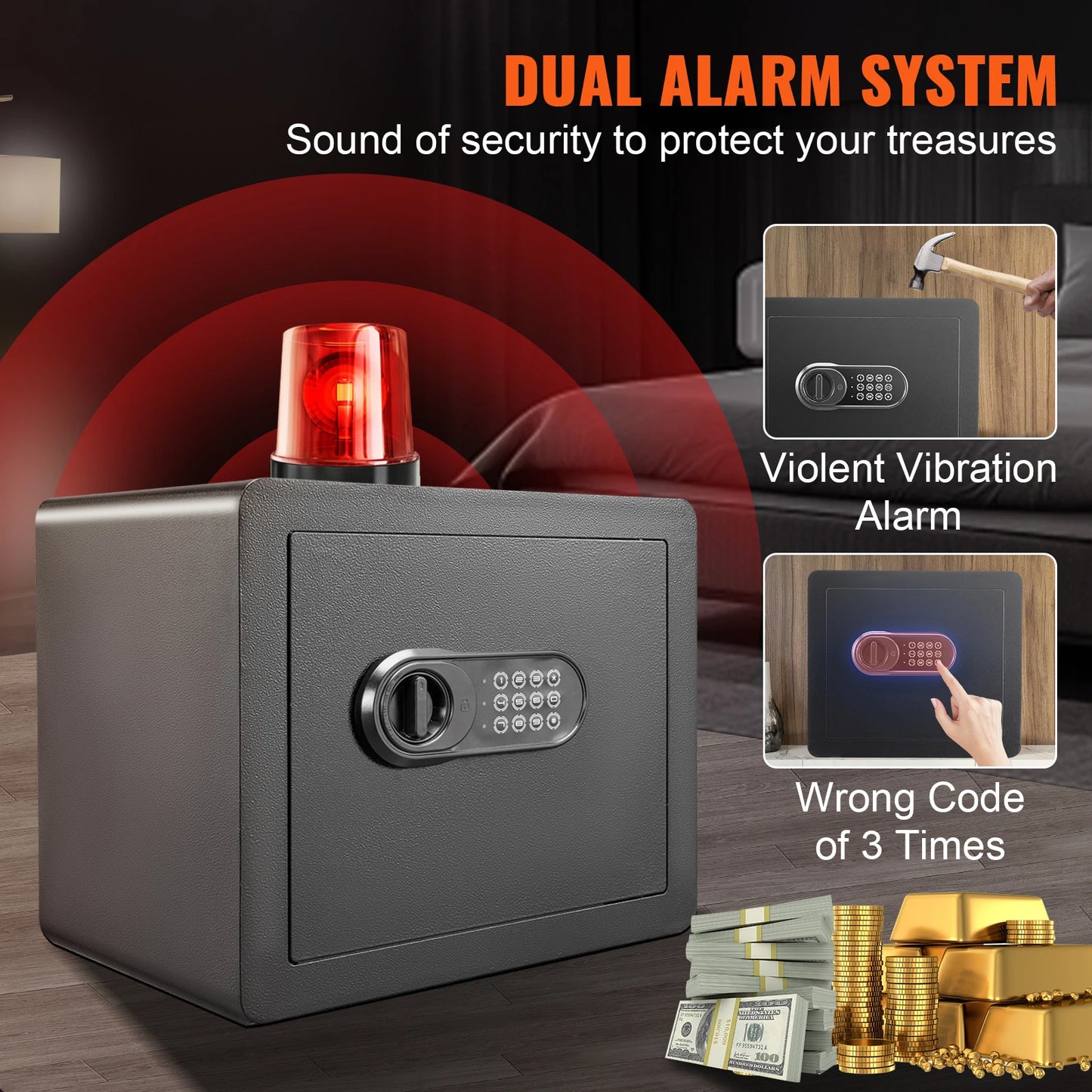 SucceBuy Electronic Safe Box With Digital Access And Override Keys