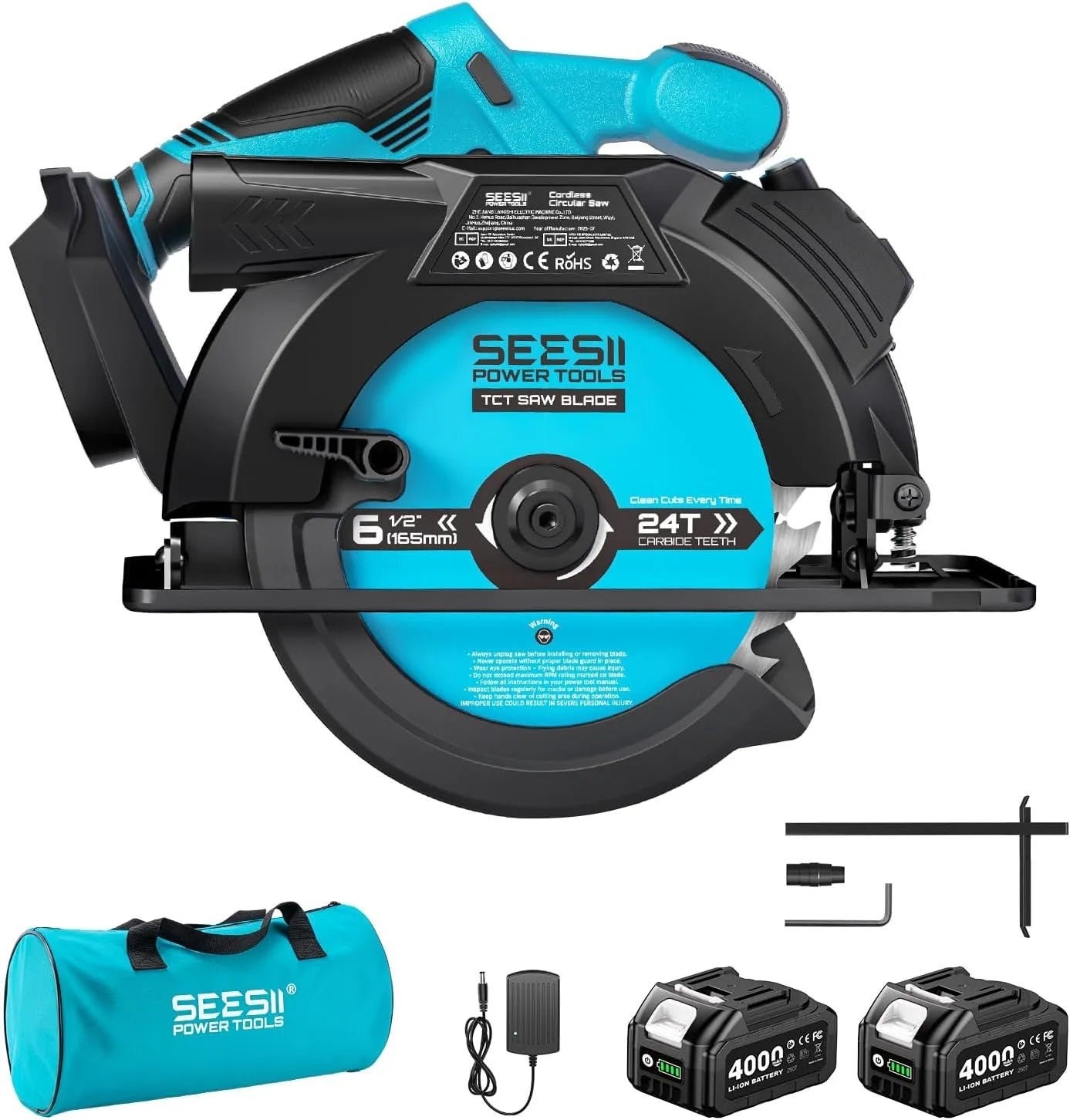 Seesii Cordless Circular Saw 5200 RPM for Precise Wood Cutting