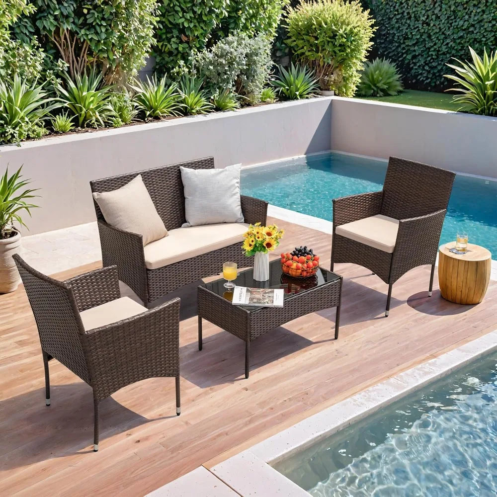 Outdoor Patio Furniture Sets Rattan Chair Wicker Set