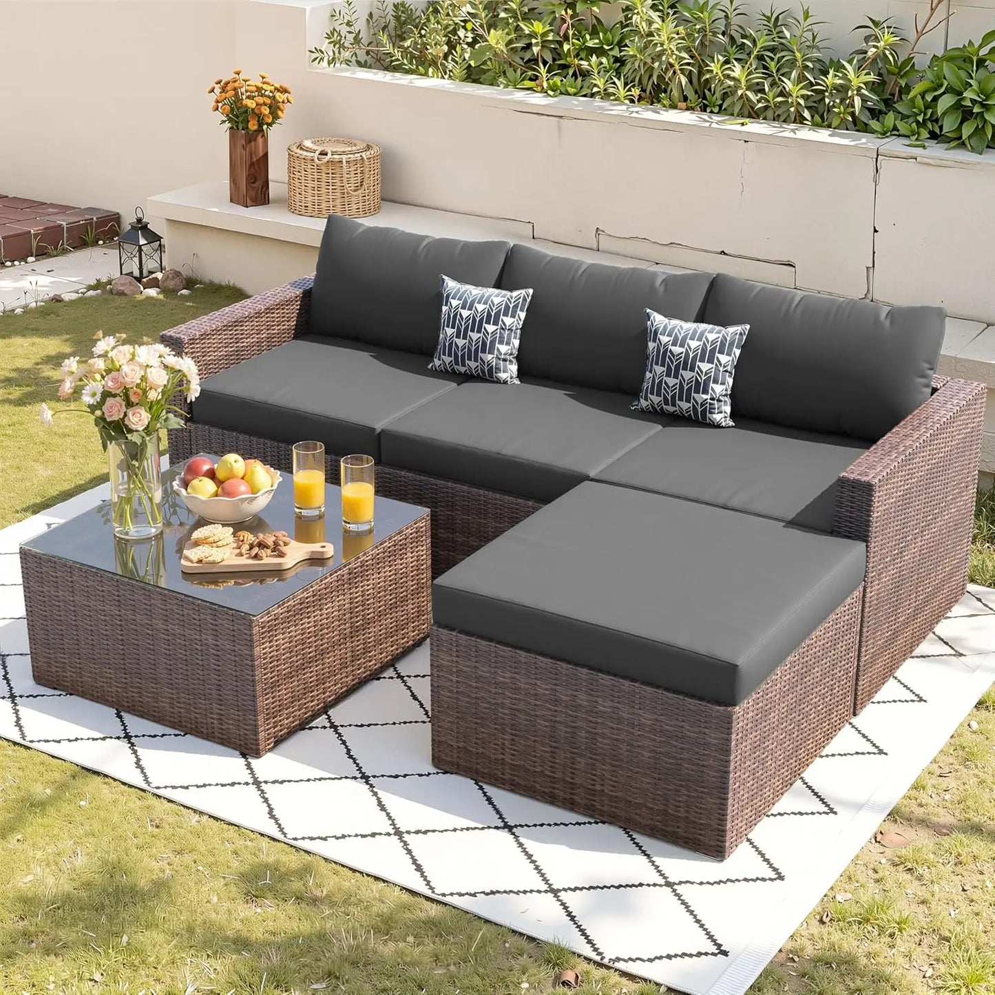 Modular Outdoor Patio Sectional Sofa Set For All Weather