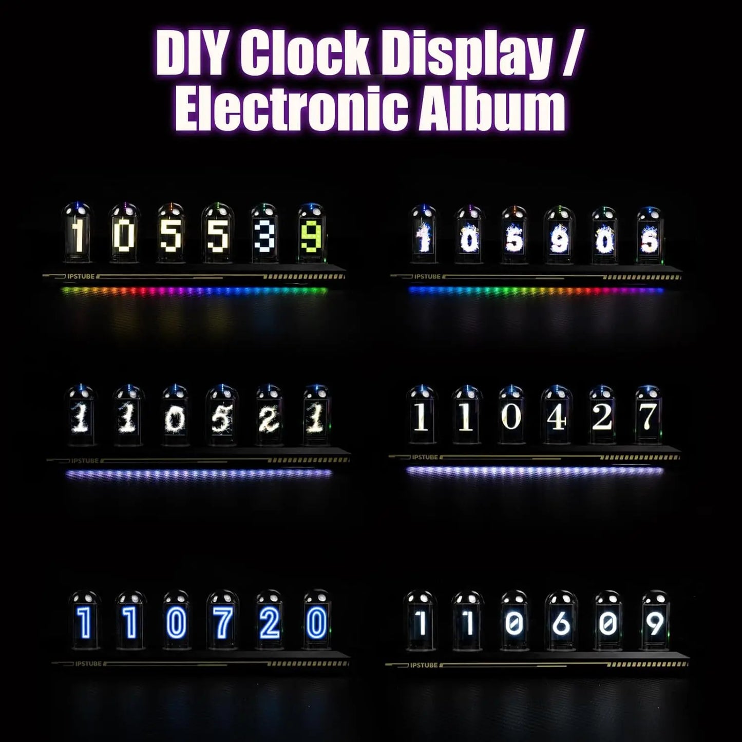Aiopp Night Light Nixie Tube Clock Kit With App Calibration