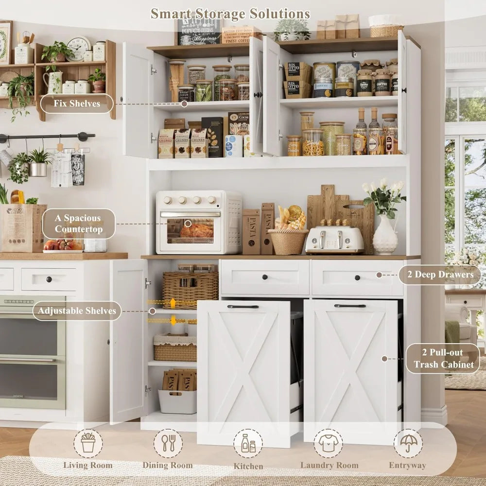 Kitchen Trash Can Cabinet With Double Pull Out Slides