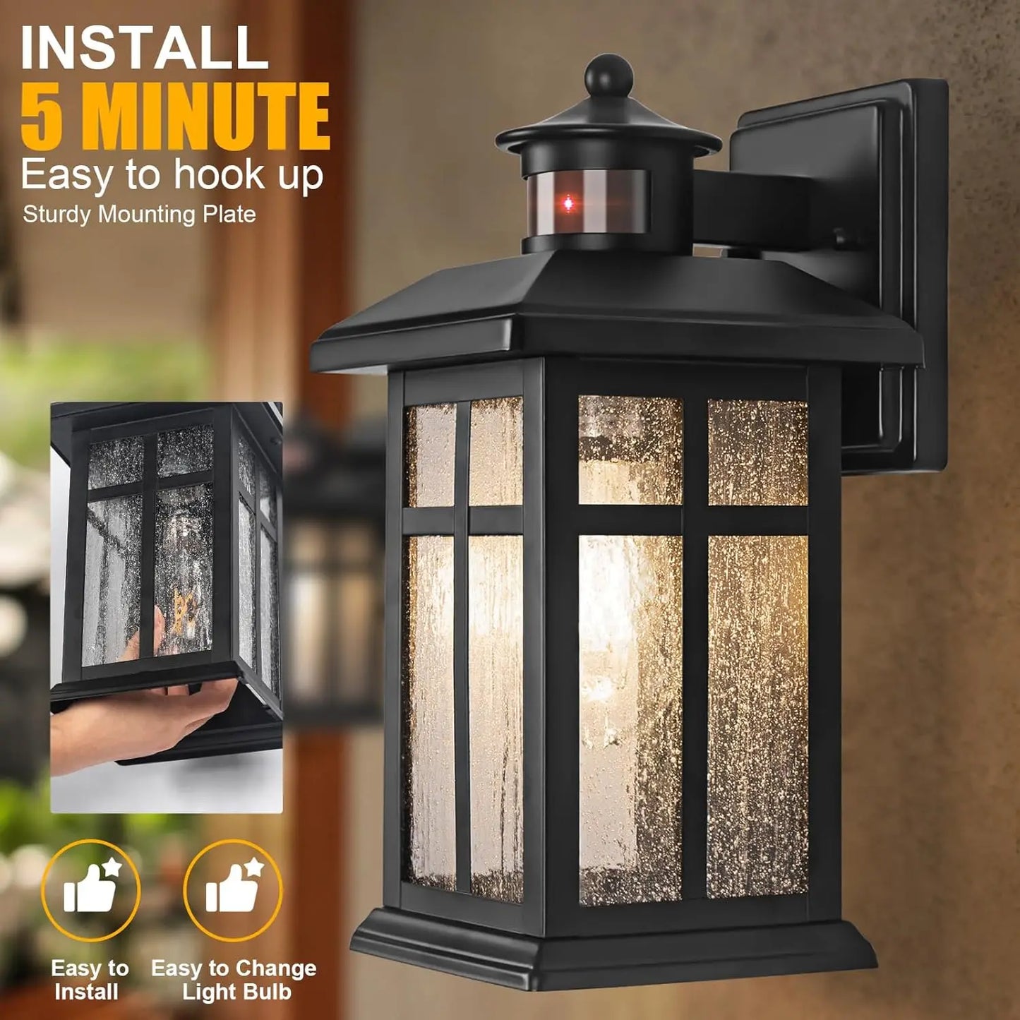 Outdoor Motion Sensor Wall Lights Two Pack Dusk To Dawn